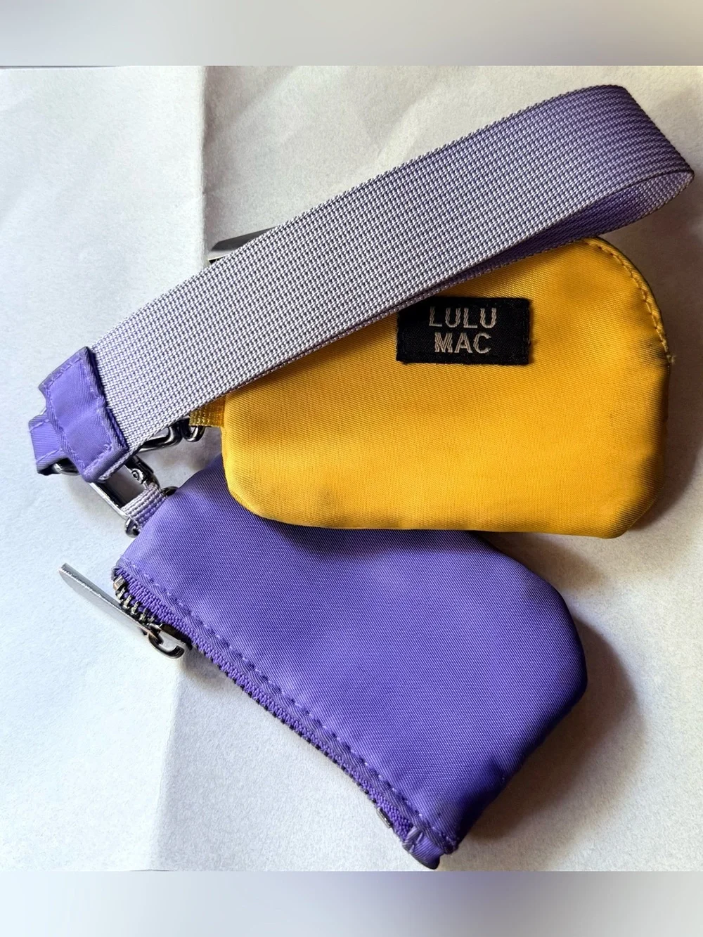 Lulu Mac Yellow & Purple Key and Card Pouch Set
